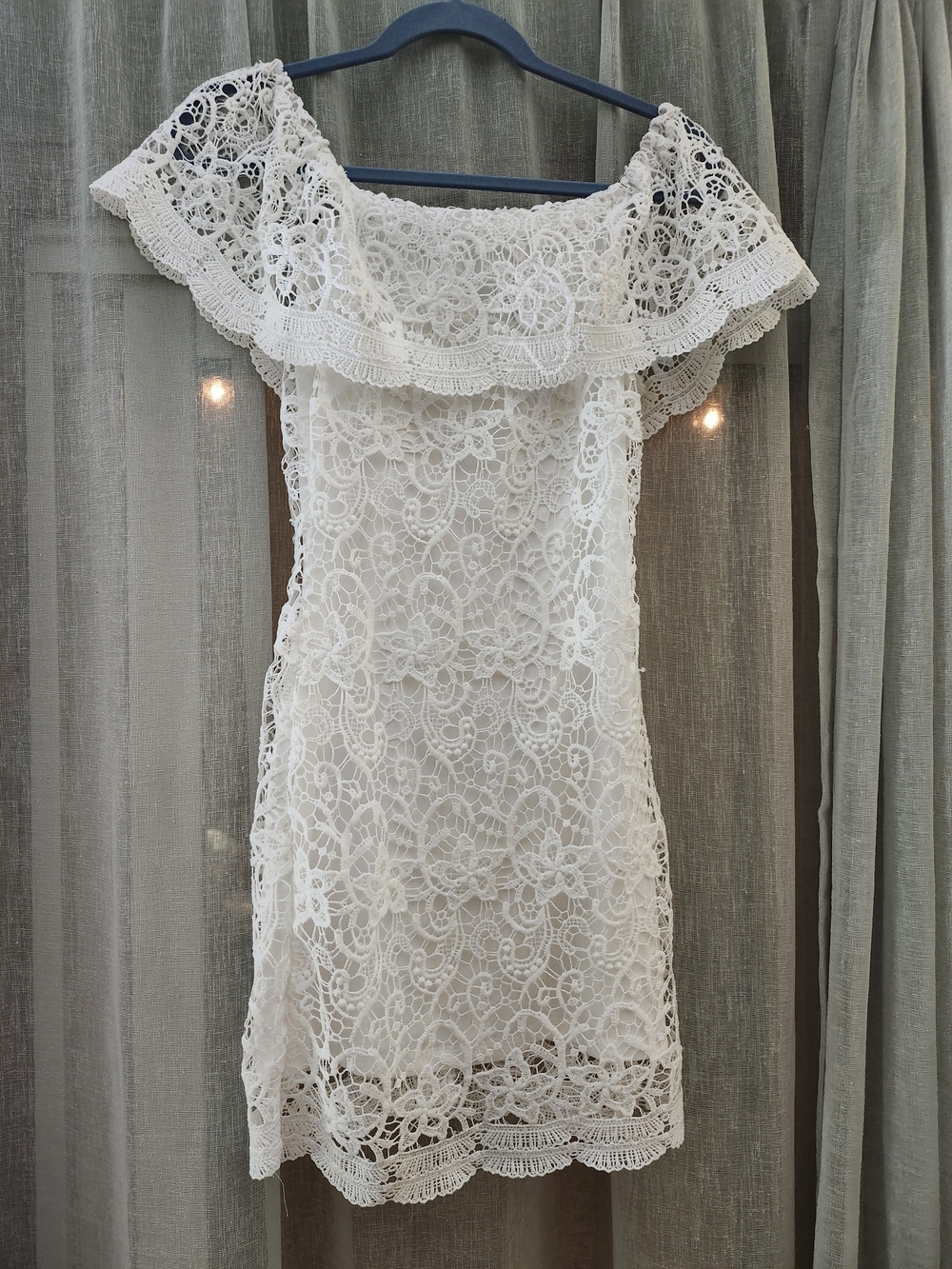 White Lace Off-Shoulder Women's Dress